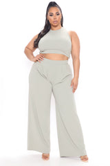 Ciao Bella Wide Leg Pant Set - Sage
