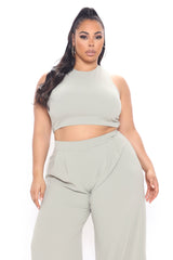 Ciao Bella Wide Leg Pant Set - Sage