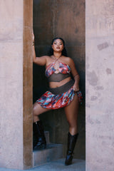 City Sirens Mini Skirt Set - Brown Combo