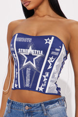 All Star Player Corset Top - Royal/combo
