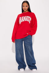 Dramatic Crew Neck Sweatshirt - Red