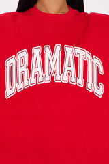 Dramatic Crew Neck Sweatshirt - Red