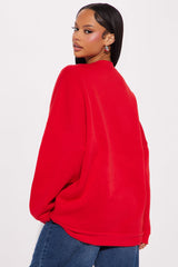 Dramatic Crew Neck Sweatshirt - Red