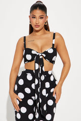 Monroe Polka Dot Pant Set - Black/combo