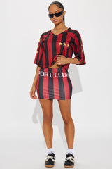 Sport Club Striped Skirt Set - Red/combo