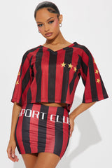 Sport Club Striped Skirt Set - Red/combo