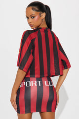 Sport Club Striped Skirt Set - Red/combo