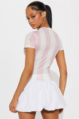 Le Lobster Bistro Seafood Striped Tee - Pink