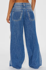 Feelings On Silent Non Stretch Straight Leg Jeans - Medium Wash
