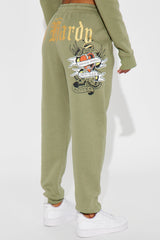 Ed Hardy Broken Hearts Jogger - Sage