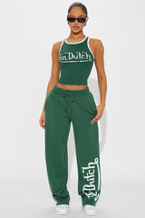 Von Dutch Ringer Tank Top - Hunter Green
