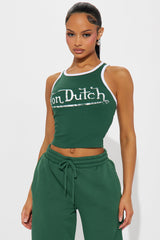 Von Dutch Ringer Tank Top - Hunter Green