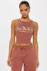 Von Dutch Vintage Tank Top - Mocha