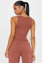 Von Dutch Vintage Tank Top - Mocha
