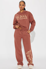Von Dutch Vintage Cropped Hoodie - Mocha