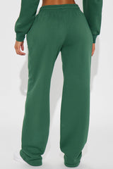 Von Dutch Distressed Wide Leg Pant - Hunter Green