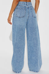 Solange Baggy Wide Leg Jeans - Light Wash