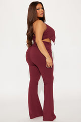 After Hours Halter Pant Set - Wine