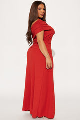 Pretty Girl Energy Textured Skirt Set - Rust