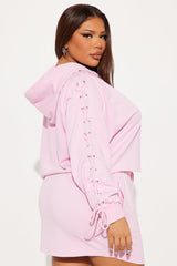 Mia French Terry Mini Skirt Set - Pink