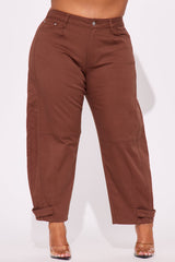 Quinne Barrel Pant - Chocolate