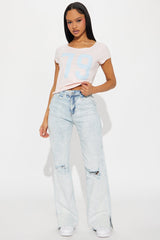 Ready To Play Off Shoulder Tee - Light Pink