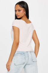 Ready To Play Off Shoulder Tee - Light Pink