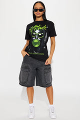 Attitude Runs Deep Oversized Tee - Black