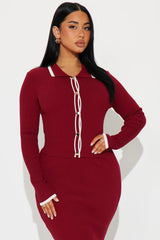 The Charlotte Maxi Skirt Set - Wine