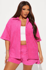 Ayana Terry Cloth Short Set - Pink