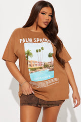 Palm Springs Poolside Tee - Brown