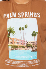 Palm Springs Poolside Tee - Brown