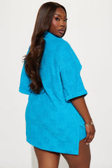 Ayana Terry Cloth Short Set - Turquoise