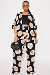 Sunny Escape Linen Pant Set - Black/combo