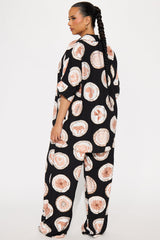 Sunny Escape Linen Pant Set - Black/combo