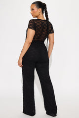 Midnight Princess Lace Pant Set - Black