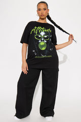 Attitude Runs Deep Oversized Tee - Black