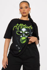 Attitude Runs Deep Oversized Tee - Black