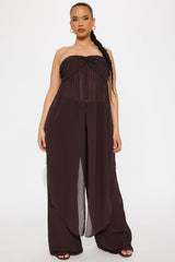 Coastal Elegance Pant Set - Brown