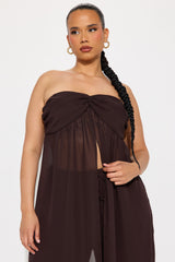 Coastal Elegance Pant Set - Brown