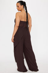 Coastal Elegance Pant Set - Brown