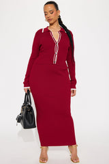 The Charlotte Maxi Skirt Set - Wine