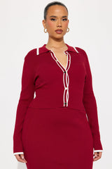 The Charlotte Maxi Skirt Set - Wine