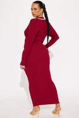 The Charlotte Maxi Skirt Set - Wine