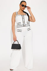 Audrina Pant Set - White/Black
