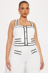 Audrina Pant Set - White/Black