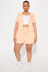 Elyna Terry Cloth Short Set - Peach