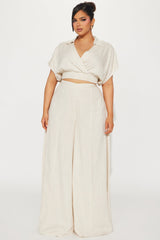 Lucky Day Linen Pant Set - Oatmeal