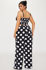 Monroe Polka Dot Pant Set - Black/combo