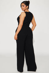 Act Right Linen Pant Set - Black